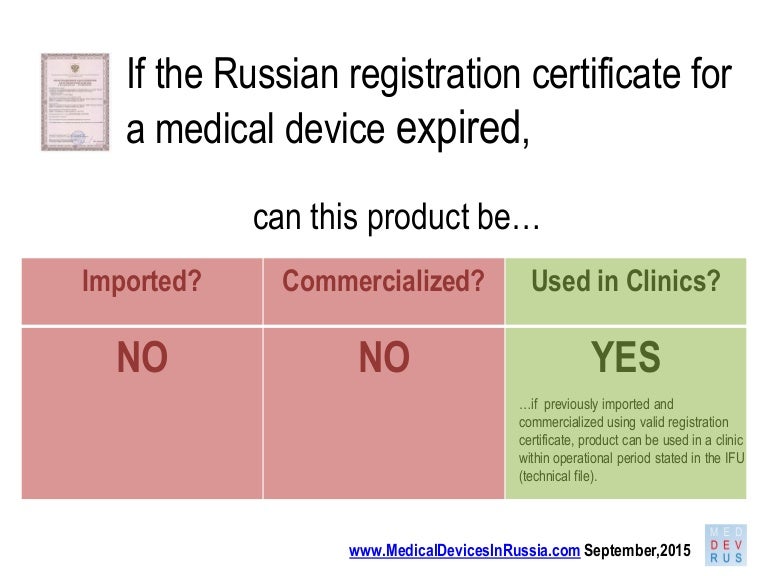 If the Russian Registration for a Medical Device Expired...