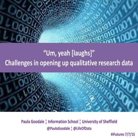 Challenges in opening up qualitative research data