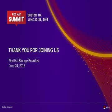 Red Hat Summit 2015: Red Hat Storage Breakfast session
