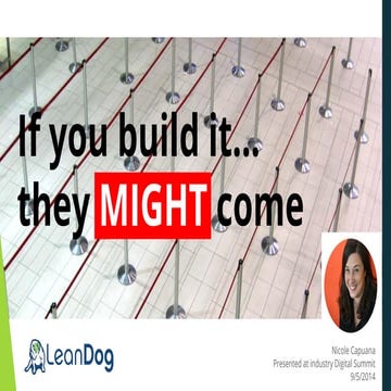 If you build it they MIGHT come