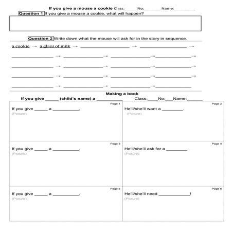 Past present future tense page 2 If you give a mouse a cookie