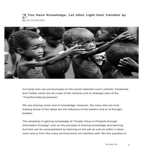 If you have Knowledge