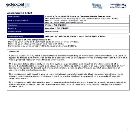 Unit 29 assignment brief 2013 | DOCX