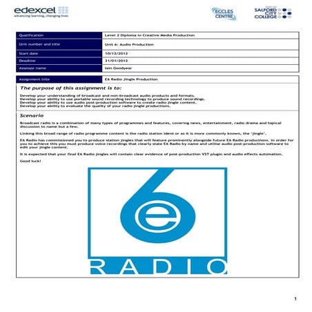 Checklist for radio production course | PPT