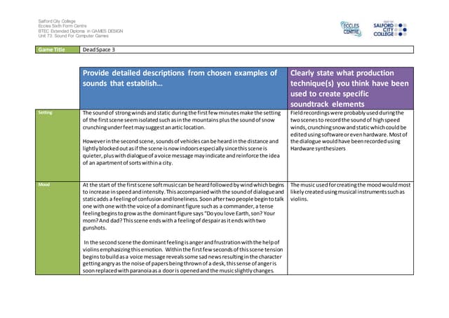 Ig1 task 2 analysis work sheet 