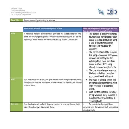 Ig1 task 2 analysis work sheet batman