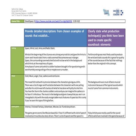 Dead space the review/thing by liam the king