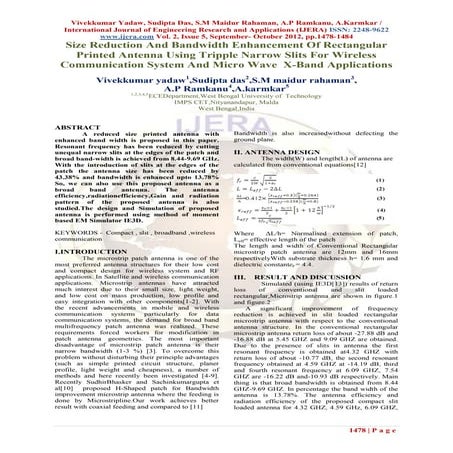 A Design of Double Swastika Slot Microstrip Antenna for Ultra Wide Band ...