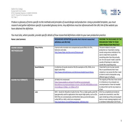 Ig2 task 1 work sheet