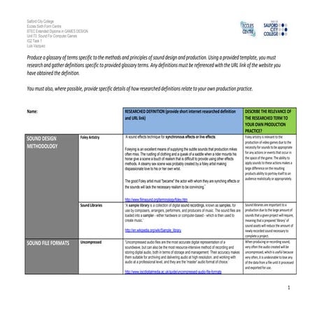 Ig2 task 1 work sheet