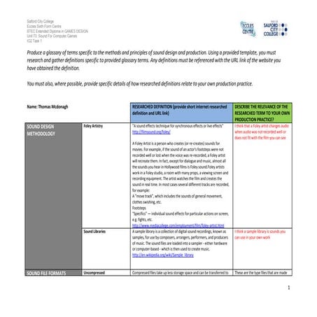 Ig2 task 1 work sheet