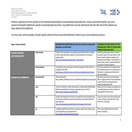 Ig2 task 1 work sheet connor martin