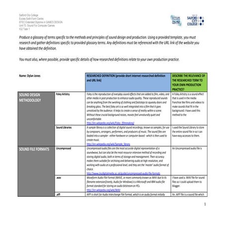 Ig2 task 1 work sheet (revisited)