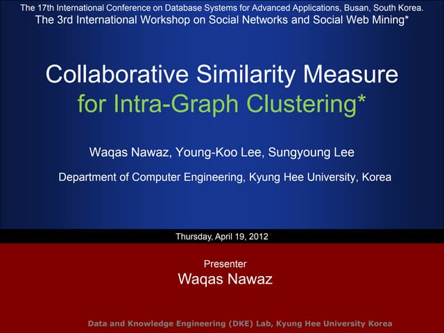 Collaborative Similarity Measure for Intra-Graph Clustering