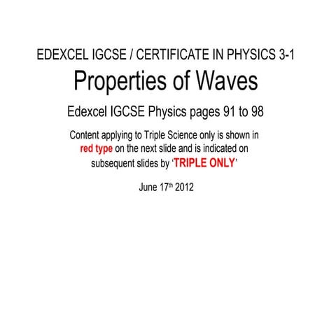 Edexcel Physics IGCSE-3-1-Properties of Wave.ppt