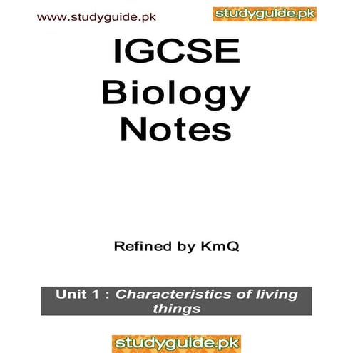 Igcse biology notes  gooood