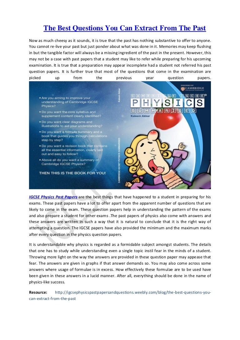 Physics revision for igcse essay image