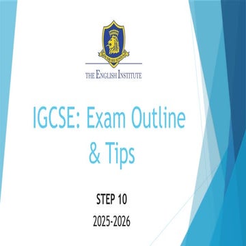 Comprehensive IGCSE Exam Outline and Preparation Tips for 2025-2026 | PPTX