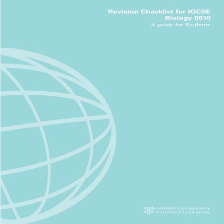 Igcse revision checklist biology.