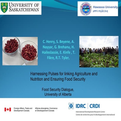 Nutrition and Health: Harnessing pulse for linking agriculture and nutrition ...