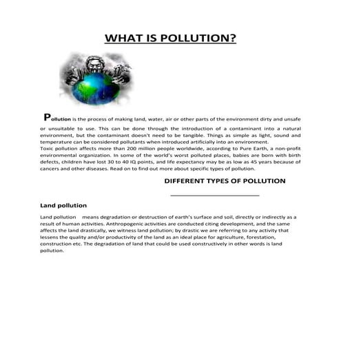 Environmental Pollution – Causes, Effects, and Solutions | PDF