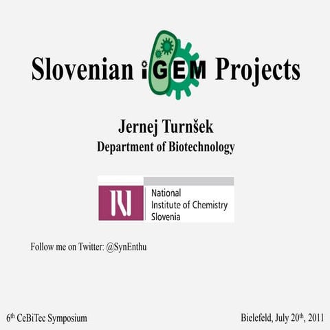 iGEM Slovenia @ 6th CeBiTec conference