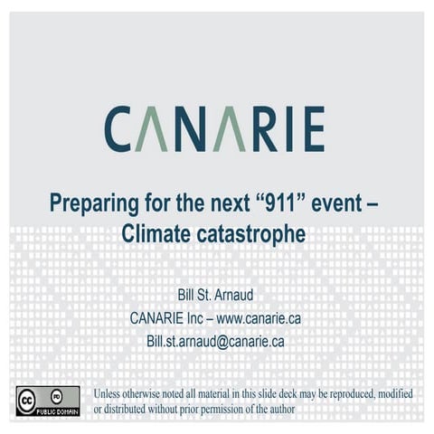 Preparing for Climate 911 Event