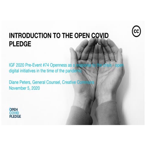 IGF 5 November 2020 (Diane Peters presentation) Open COVID Pledge