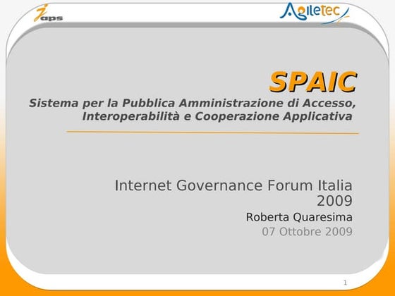 SPAIC - Internet Governance Forum Italia