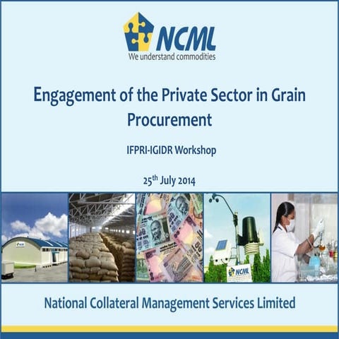 IGIDR-IFPRI -Opportunities for Private Sector in Grain Management,  Sanjay Ka...