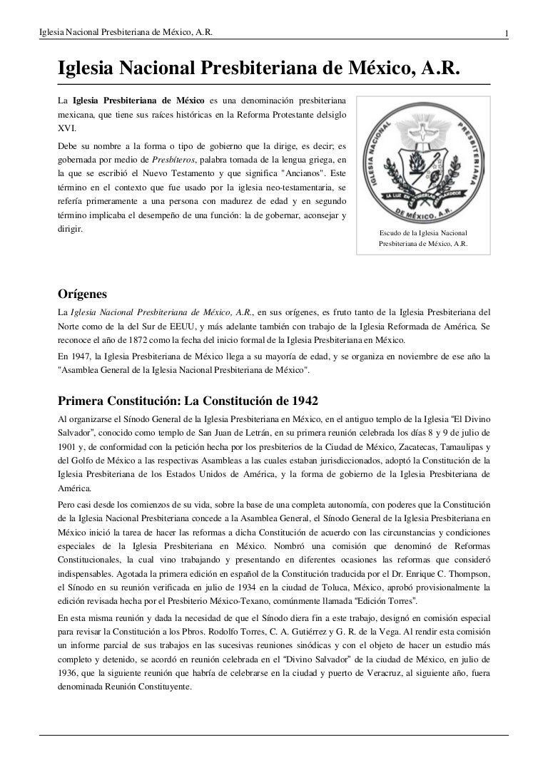 Iglesia Nacional Presbiteriana de México AR