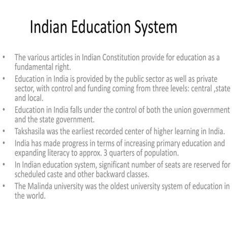 Ppt on education system in india | PPTX