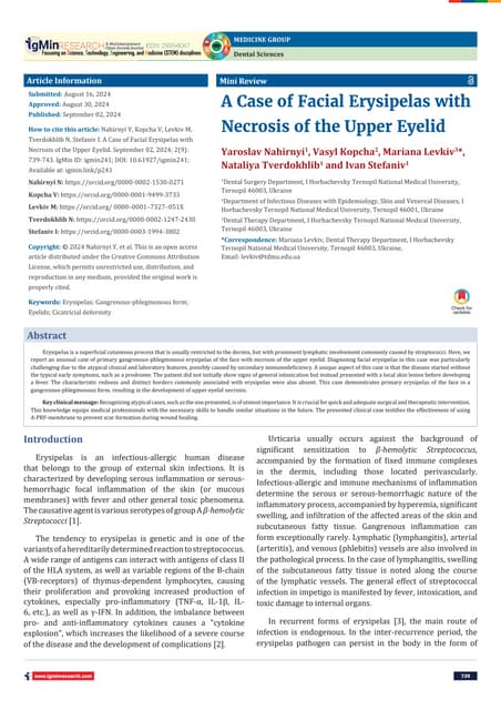 Necrotizing Facial Erysipelas: A Rare Upper Eyelid Complication