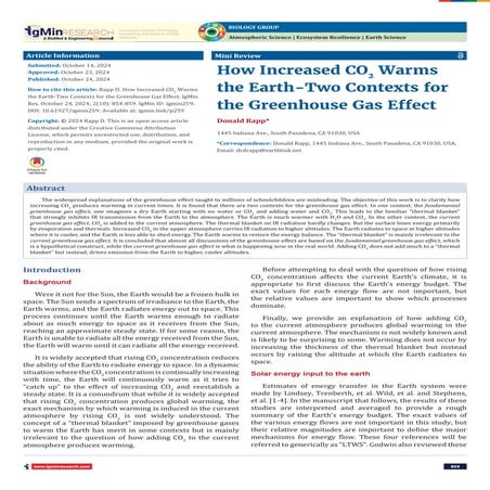 "How Elevated CO2 Levels Contribute to Global Warming: Two Perspectives on th...