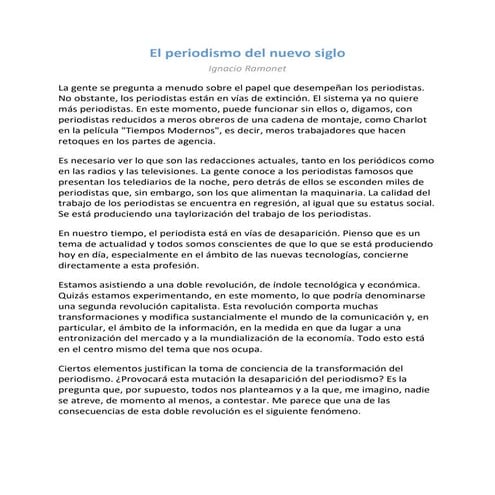 Ignacio Ramonet | El periodismo del nuevo siglo .pdf