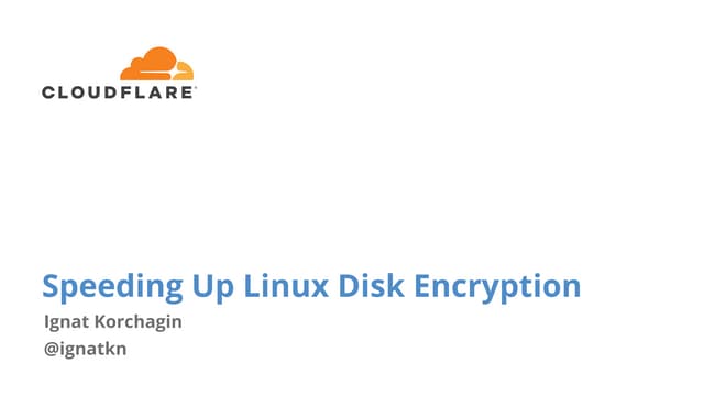 stackconf 2020 | Speeding up Linux disk encryption by Ignat Korchagin