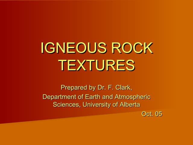 Igneous rock textures