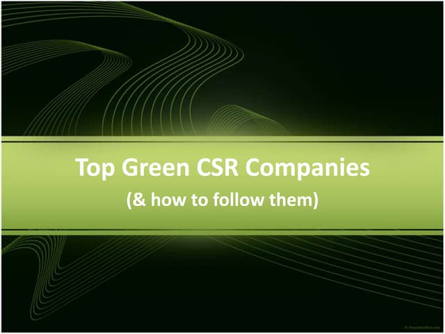Top Green Companies & How to Follow
