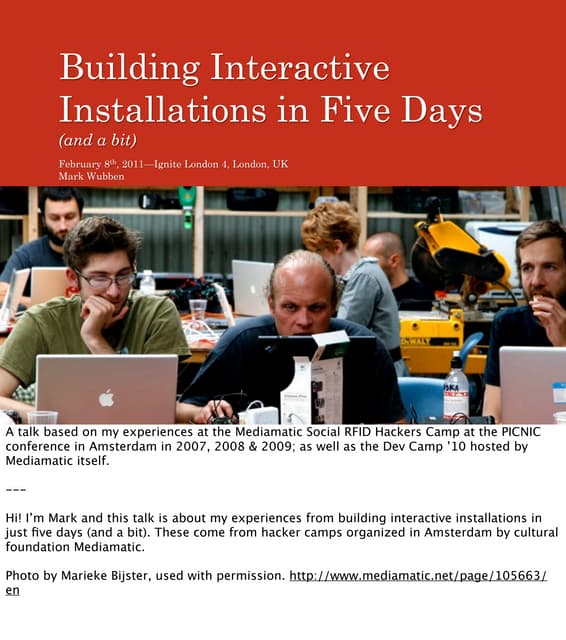 Building Installations in Five Days (and a bit) at Ignite London 4