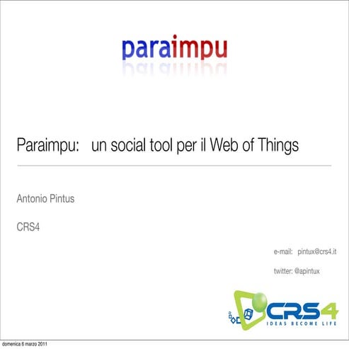 Paraimpu: un social tool per il Web of Things