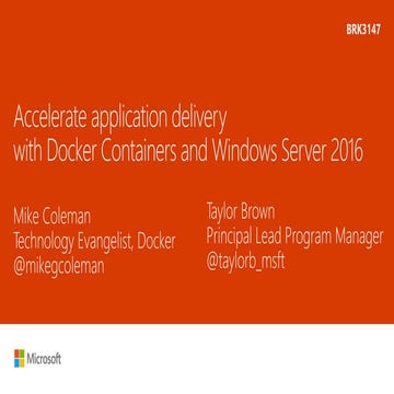 Ignite 2016 - Docker Overview