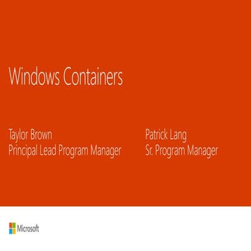 Ignite 2016 - Windows Containers