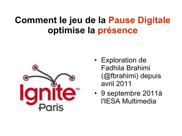 Pause Digitale et strategie de pres...