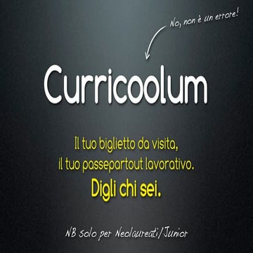 Curricoolum, di loro chi sei - Ignite