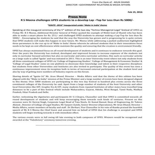 Ignite - Techno Legal Management 2016