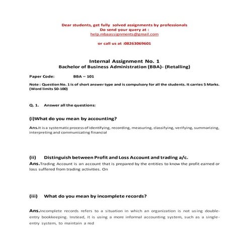 Ignou bba 101   retalling 