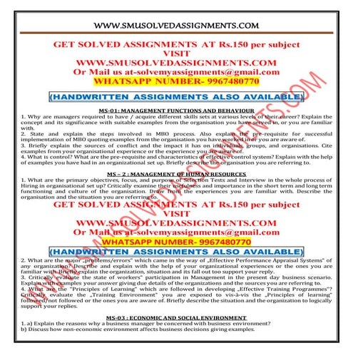 Ignou Mba solved assgnments june 2017