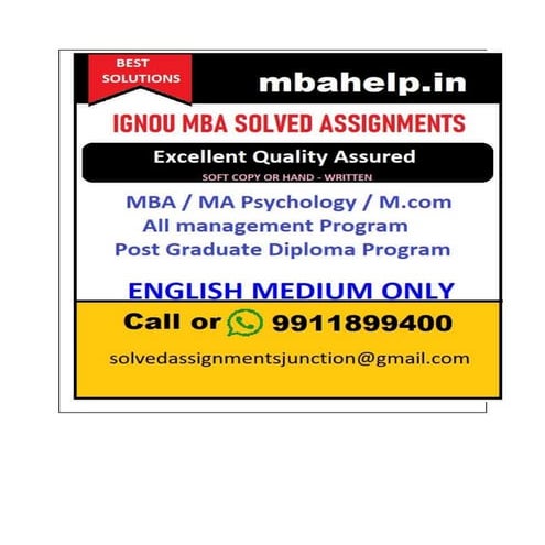 IGNOU SOLVED ASSIGNMENTS 2019