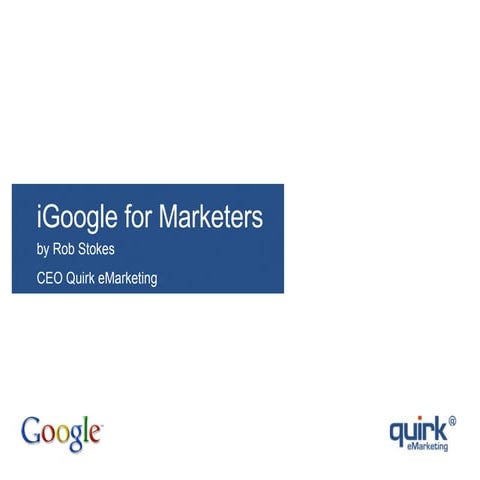 I Google Gadgets For Marketers