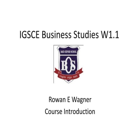 Igsce business studies w1.1